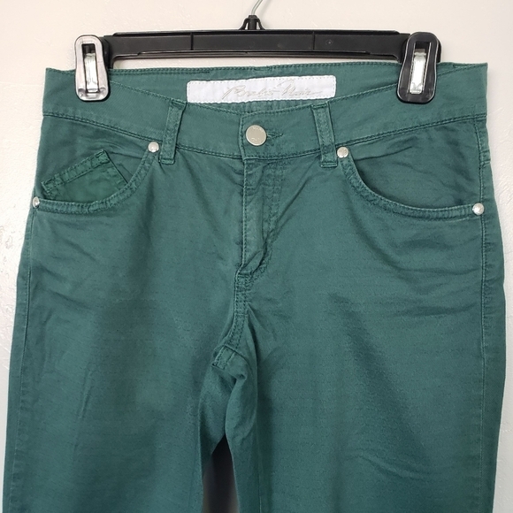 Brebis Noir Women's 27 Green Cuffed Pants Patterned Made in Italy - Picture 2 of 9